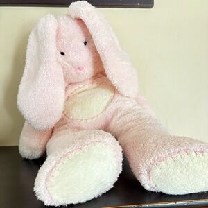 Pottery Barn stuffed animal bunny plush, pink/white